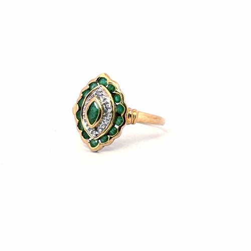 Bague Bague Art-Déco Or 18k Diamants & Emeraudes 58 Facettes 3-GS30804-01