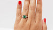 Bague 54 Bague en or blanc, émeraude et diamants 58 Facettes 31390