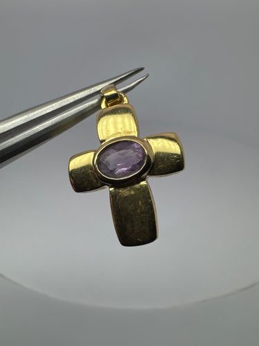 Pendentif Pendentif Croix or jaune améthyste 58 Facettes E4PE-GS35676-1