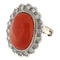 Bague 59 Bague en or blanc avec corail et diamants de 0,81 ct 58 Facettes G3809