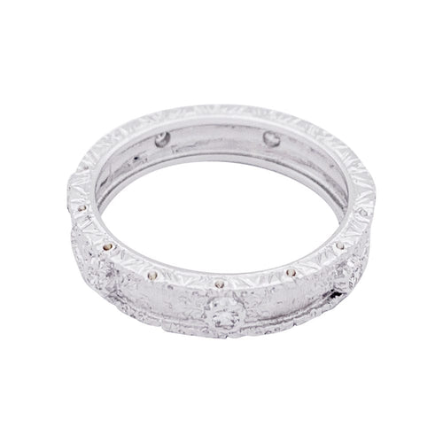 Bague 56 Bague Buccellati "Eternelle Macri Capri" or blanc, diamants. 58 Facettes 33656