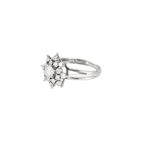 Bague 56 BAGUE ÉTOILE, OR BLANC ET DIAMANTS. 58 Facettes BO/240031