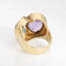 Bague Bague hibou vintage en or jaune 14 carats avec améthyste, topaze bleue et diamant, taille 6, bande large 58 Facettes G13155