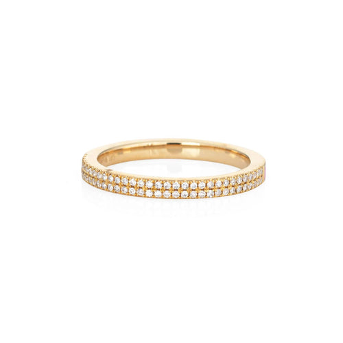 Bague 53 Anneau or jaune diamants et émail rose 58 Facettes G12735