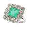 Bague 52 Grâce géométrique : une bague Art déco vintage avec émeraude et diamants 58 Facettes 24110-0131
