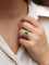 Bague Bague marguerite émeraude ovale diamants 58 Facettes J396