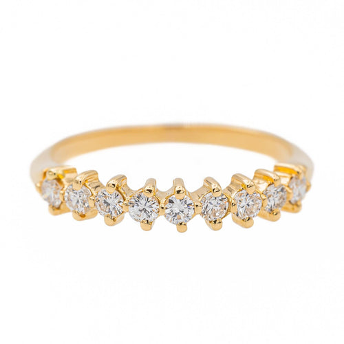 Bague 53 Bague Demi alliance Or jaune Diamant 58 Facettes 2947732CN