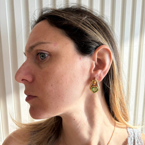 Boucles d'oreilles Boucles d'oreilles Bulgari en or jaune 18 carats avec péridot et rubis 58 Facettes