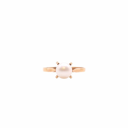 Bague Bague solitaire avec perle de culture or jaune 58 Facettes