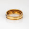 Bague Bague vintage en or jaune 18 carats avec fleur en émail, taille 6,25, bande de diamants, bijoux fins 58 Facettes G13900