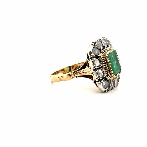 Bague 52 Bague Ancienne Or jaune Émeraude Diamants 58 Facettes 80-GS33465-02