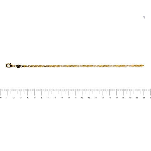 Bracelet homme en deux ors, maille oeil d'oiseau