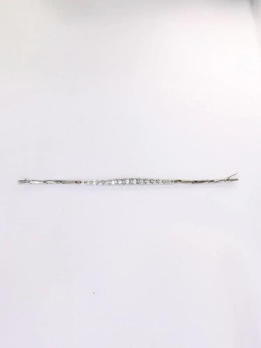 Bracelet Bracelet ligne diamants or blanc platine 58 Facettes J437