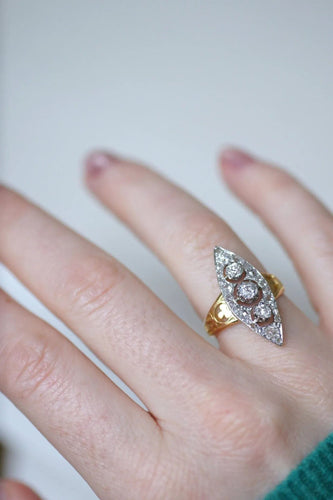 Bague Bague marquise trèfle diamants 58 Facettes