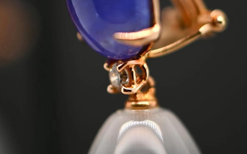 Boucles d'oreilles Boucles d'oreilles en or, tanzanites et diamants 58 Facettes