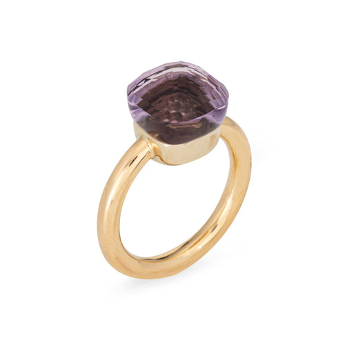 Bague Bague Pomellato Nudo Classic en or jaune 18 carats avec améthyste, bijou de succession, taille 6 58 Facettes G14032