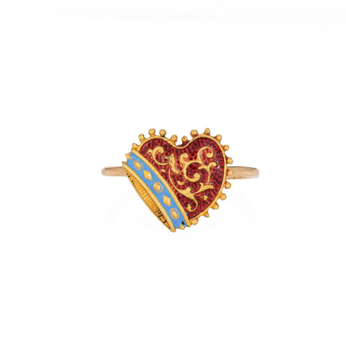 Bague 44 Bague de conversion victorienne émail et or jaune 58 Facettes G7459