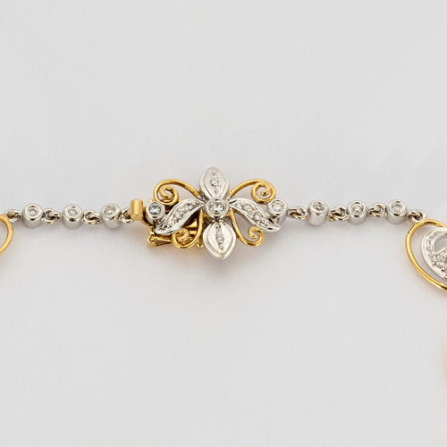 Collier Collier guirlande or jaune et or blanc, diamants et rubis 58 Facettes 240724