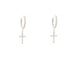 Boucles d'oreilles Boucles d'oreilles croix en or blanc avec diamants 58 Facettes