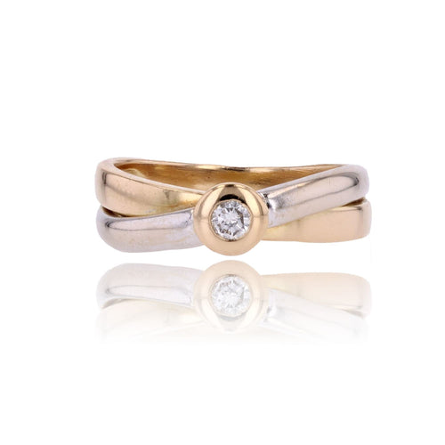 Bague 51 Bague deux ors diamant 58 Facettes 24-289