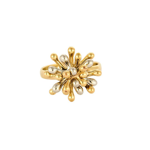 Bague 53 Bague or jaune et gris 58 Facettes CHAL0246