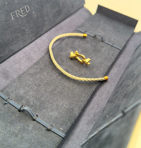 Bracelet Bracelet Fred Force 10 PM or jaune et acier 58 Facettes