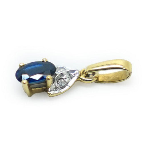 Pendentif Pendentif saphir or jaune et diamants 58 Facettes
