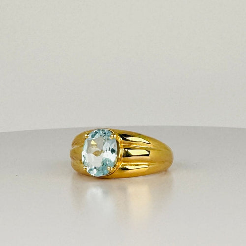 Bague Bague vintage avec aigue-marine ovale 58 Facettes 2505004