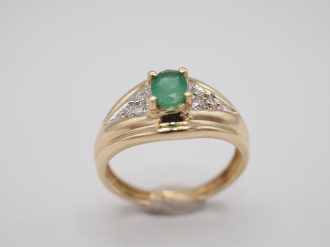 Bague 49 Bague jonc or 750 emeraude 58 Facettes