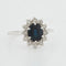 Bague 60 Bague Or Blanc - Style Marguerite avec Saphir et Diamants 58 Facettes RÉF 2151/12