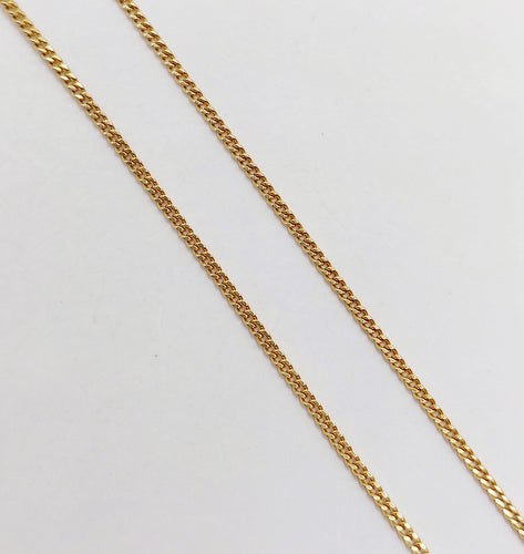 Collier Chaine vintage or jaune maille gourmette 46 cm 58 Facettes A06086