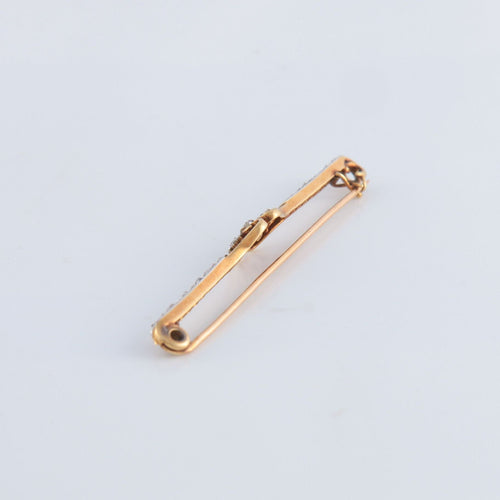 Broche Broche double coeur or jaune et diamants 58 Facettes P3L5