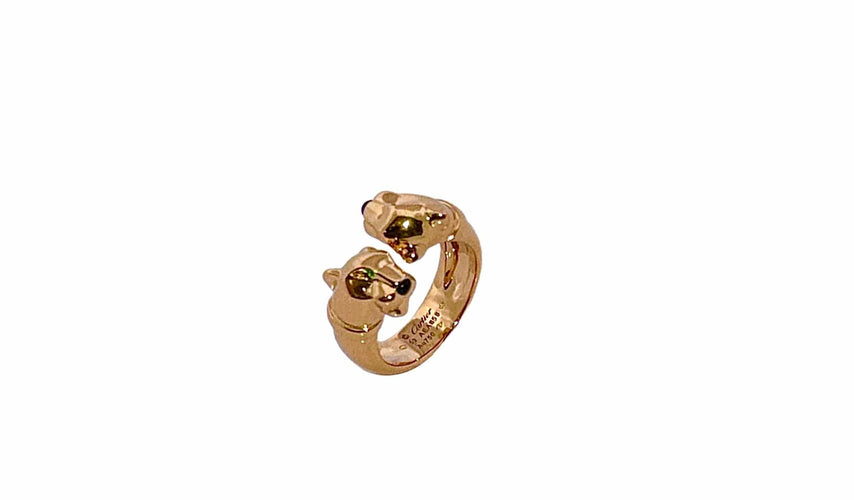 Bague Cartier - Bague Panthère or jaune émeraudes et onyx 58 Facettes