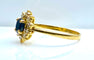 Bague 54 Bague marguerite en or jaune 18 carats, saphir et diamants 58 Facettes AB529