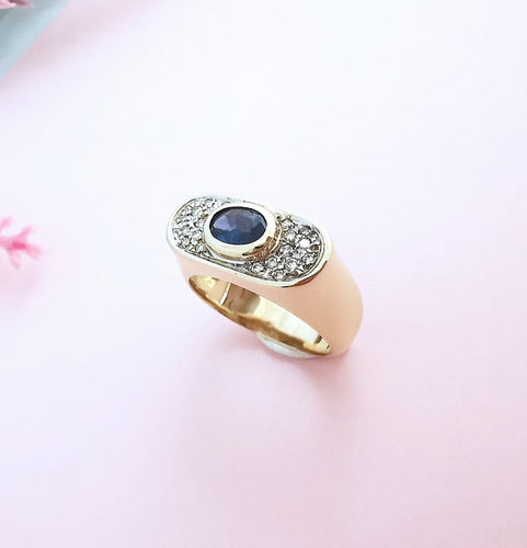 Bague Bague Saphir et Diamants 2 Ors 58 Facettes AA 1661