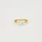 Bague 58 Solitaire en or jaune sertie d'une aigue marine 58 Facettes LP781