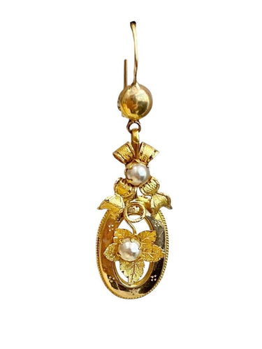 Boucles d'oreilles Boucles d'oreilles anciennes or jaune et rose 58 Facettes