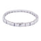 Bracelet ligne, or blanc et diamants taille baguette.