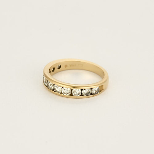 Bague 52 Alliance en or jaune et diamants 58 Facettes CRE0100X11