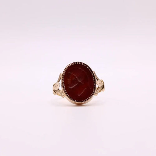 Bague Bague Empire Intaillée Cornaline Homme casqué 58 Facettes