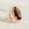 Bague 56 Bague Art Nouveau en or ornée d'un gros quartz fumé 58 Facettes