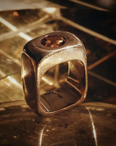 Bague 51 Jean DINH VAN, Bague rare en or et citrine, édition originale, 1971 58 Facettes