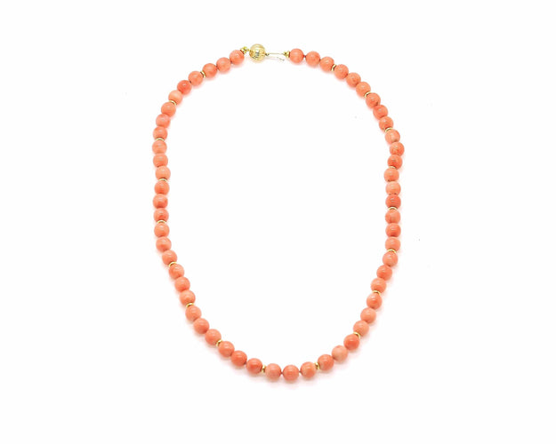 Collier Collana di corallo Momo con elementi in oro 18 KT 58 Facettes
