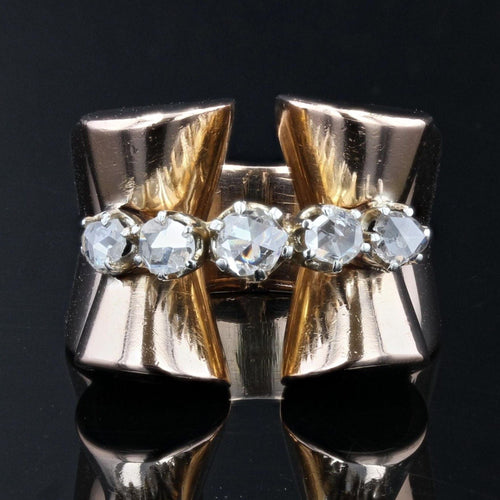 Bague 55 Bague tank diamants en rose 58 Facettes 22-024