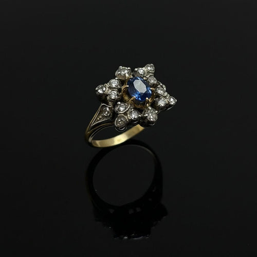 Bague Bague étoile avec saphir et diamants 58 Facettes