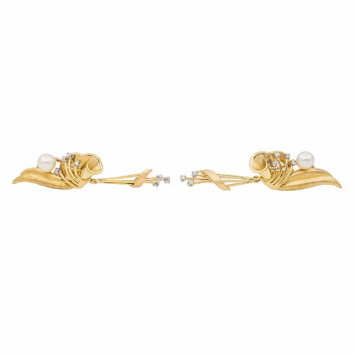 Boucles d'oreilles Boucles d'oreilles Pendantes Or jaune Perle de culture 58 Facettes 3132896RV