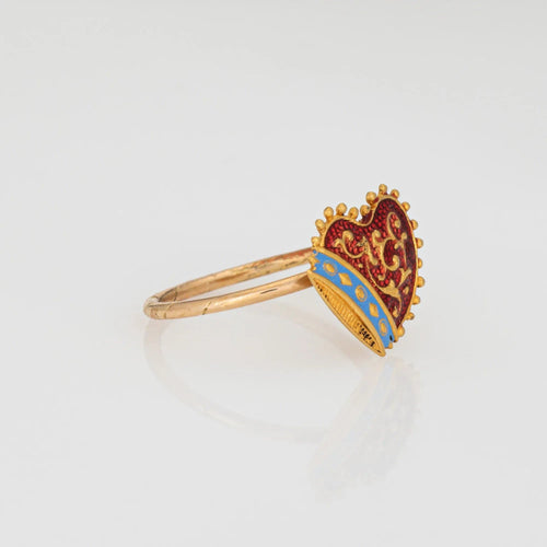Bague 44 Bague de conversion victorienne émail et or jaune 58 Facettes G7459