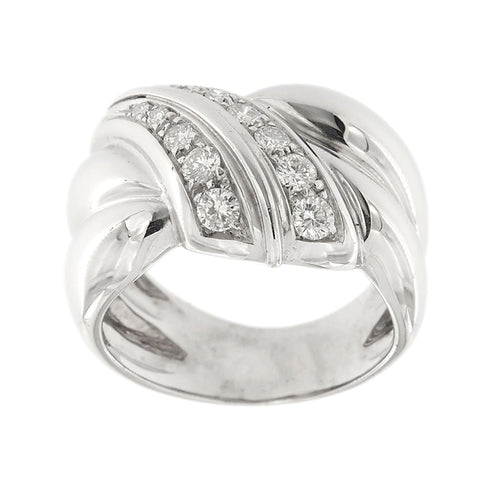Bague 54 Bague bandeau or blanc diamants 58 Facettes 29354