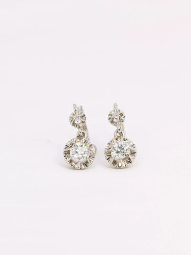 Dormeuses en or et diamants taille ancienne