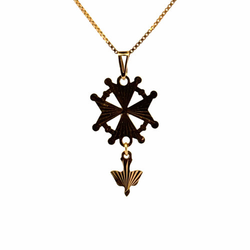 Pendentif Pendentif croix Huguenote or jaune 58 Facettes 2-PEF1-GS38462-3